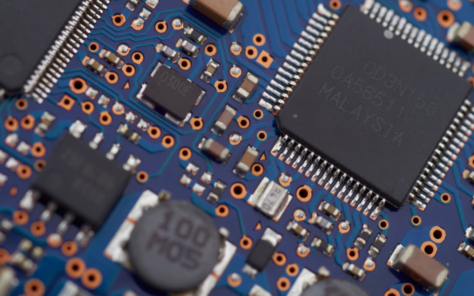 Macro photograph of a circuit board