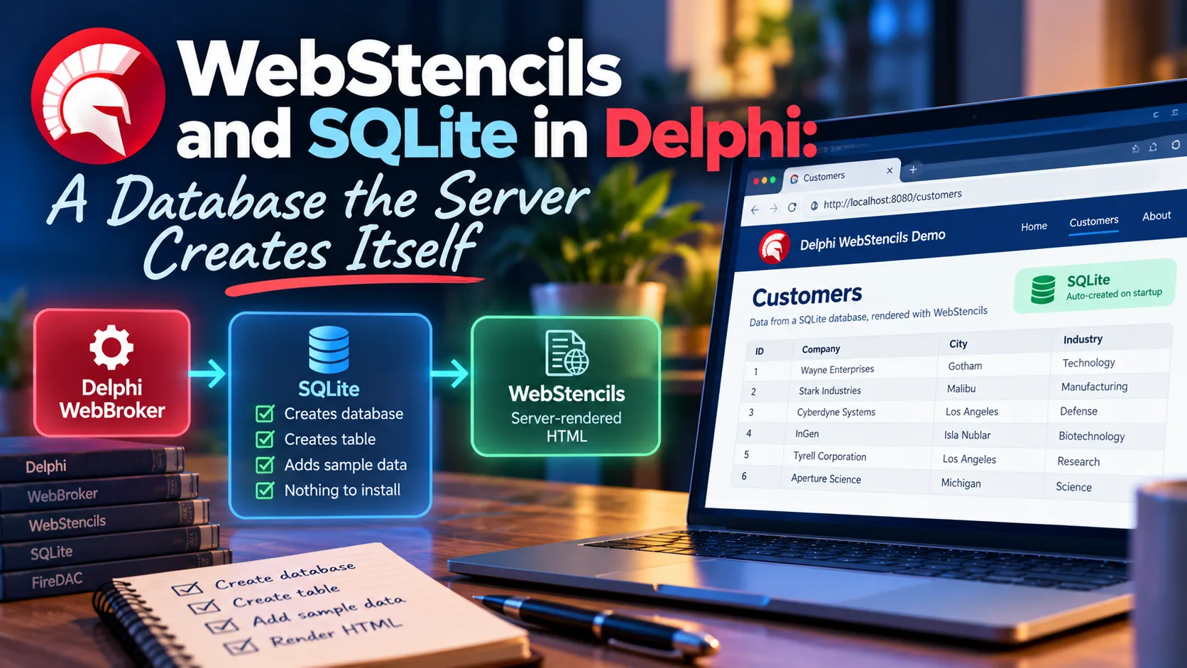 WebStencils and SQLite in Delphi: A Database the Server Creates Itself