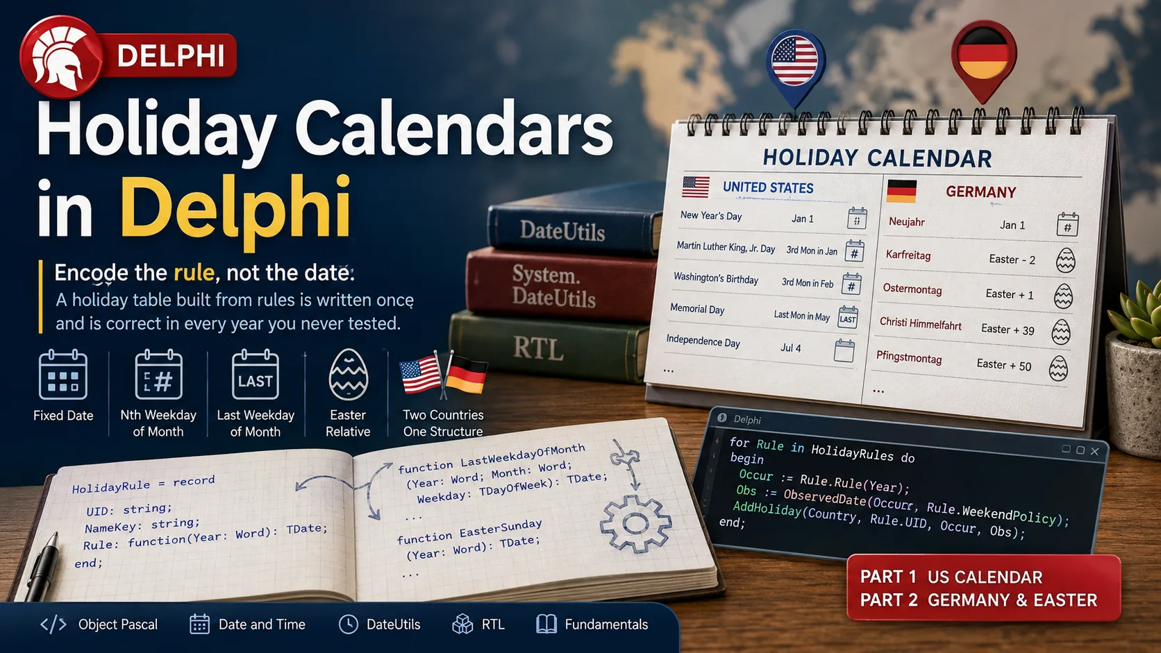 Holiday Calendars in Delphi
